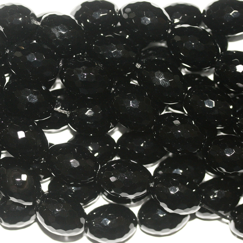 Cuentas de barril facetadas de ónix santo de 16" de 20 x 15 mm, hilo de 40 cm.