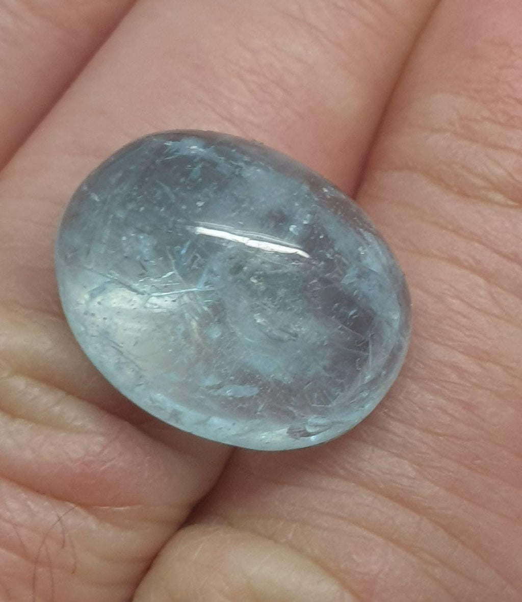 Deep Blue Aquamarine Cabochon  18x14mm 18.75ct- Stones Gemstones Wholesale Stone- Cut Stones And Cabochons