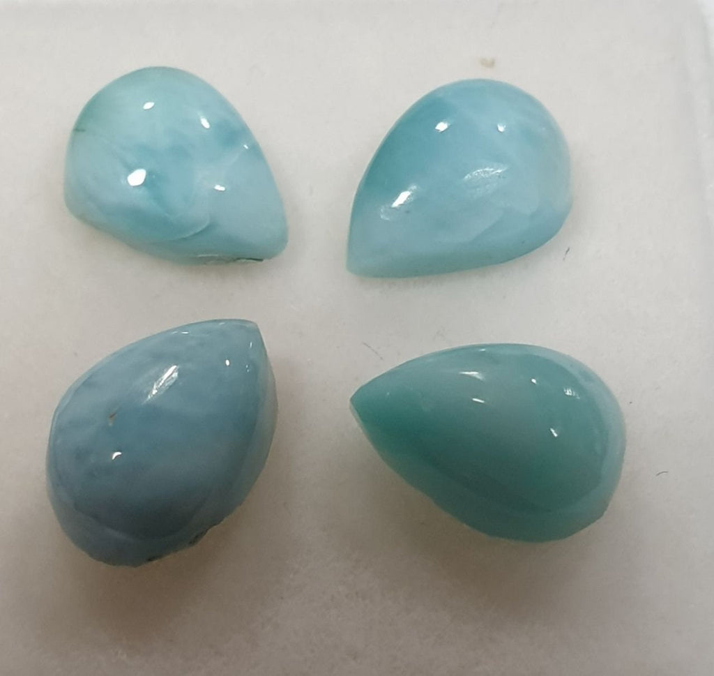 Larimar Lot Drop Cabochon 7x5mm.-(4Pcs)
