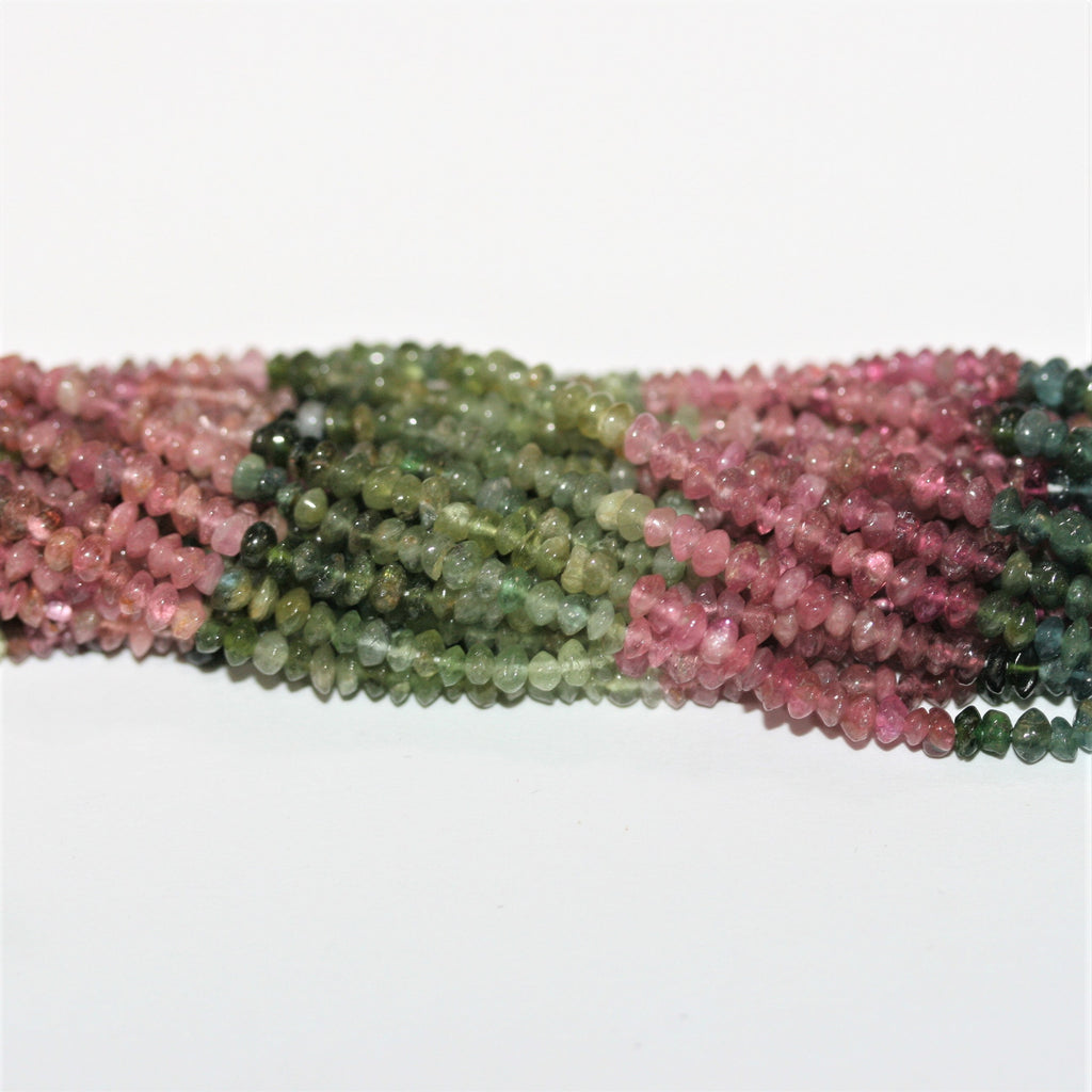 Perles rondelles lisses en tourmaline St 14" 3x1,5mm.-Rig 35cm.