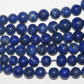 Cuentas redondas lisas graduadas de lapislázuli de 16", 5-13 mm. Aprox. - Hilo de 42 cm.
