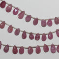Perles en saphir rose facettées en forme de goutte, 8 pouces (environ 21 cm), 9 x 6 mm. Longueur du fil : environ 21 cm.