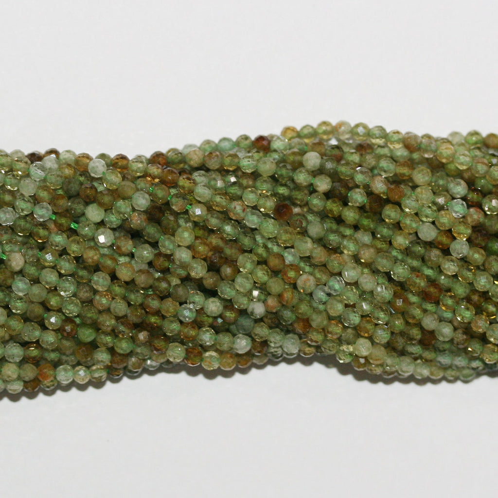 Collier de perles rondes à facettes en grenat grossulaire, 15 pouces, 2 mm, longueur 39 cm