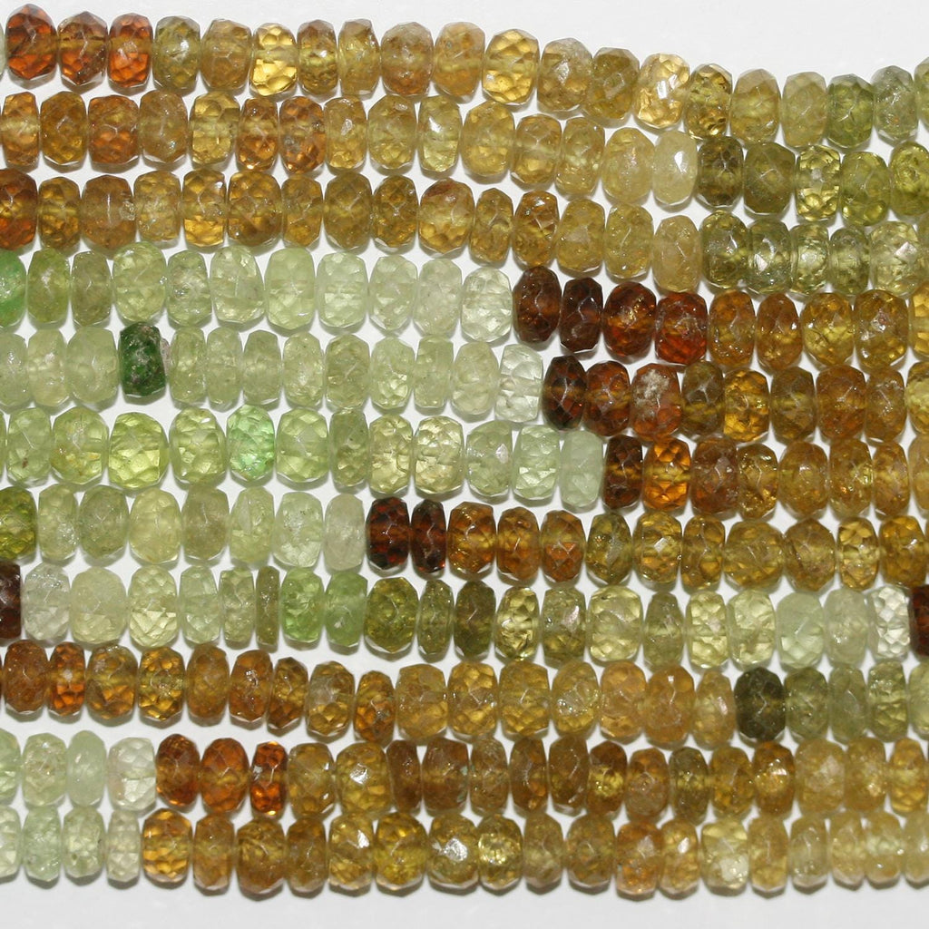 14" St Grossular Garnet Faceted Rondelle Beads 5x4mm.-Strand 37cm