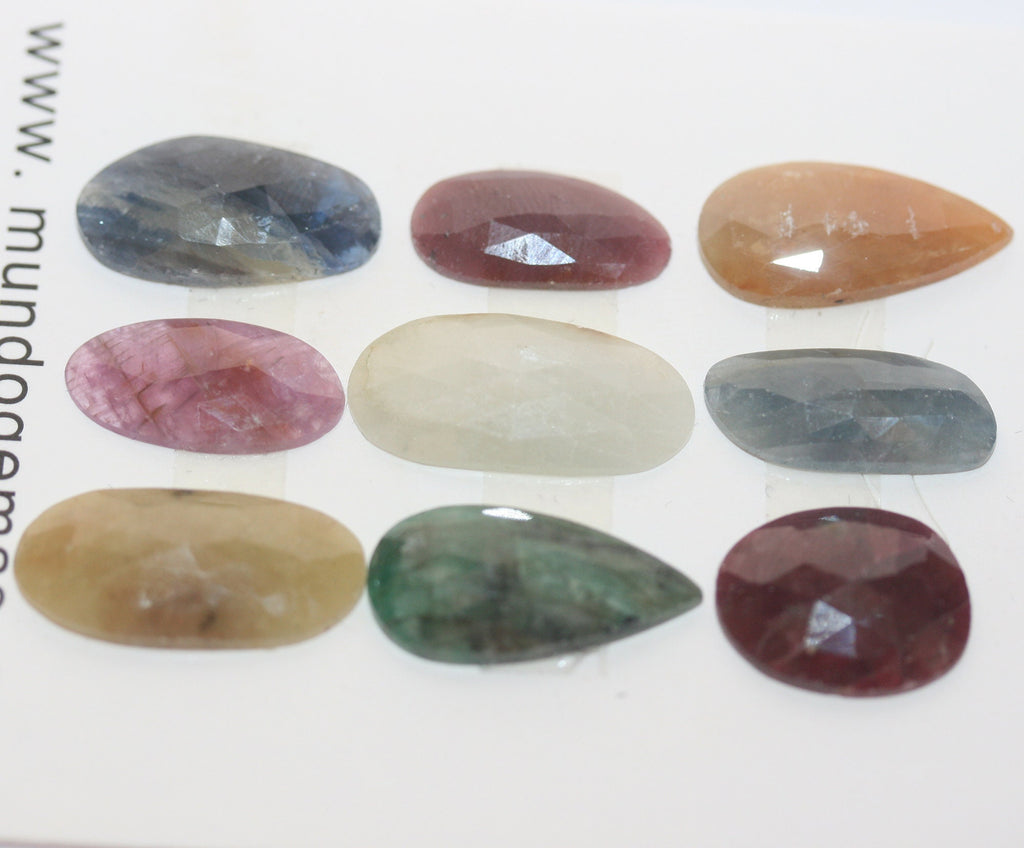 Lote de zafiros múltiples a juego - Talla rosa, 54,75 ct - Gemas naturales sin tratar - Lote al por mayor