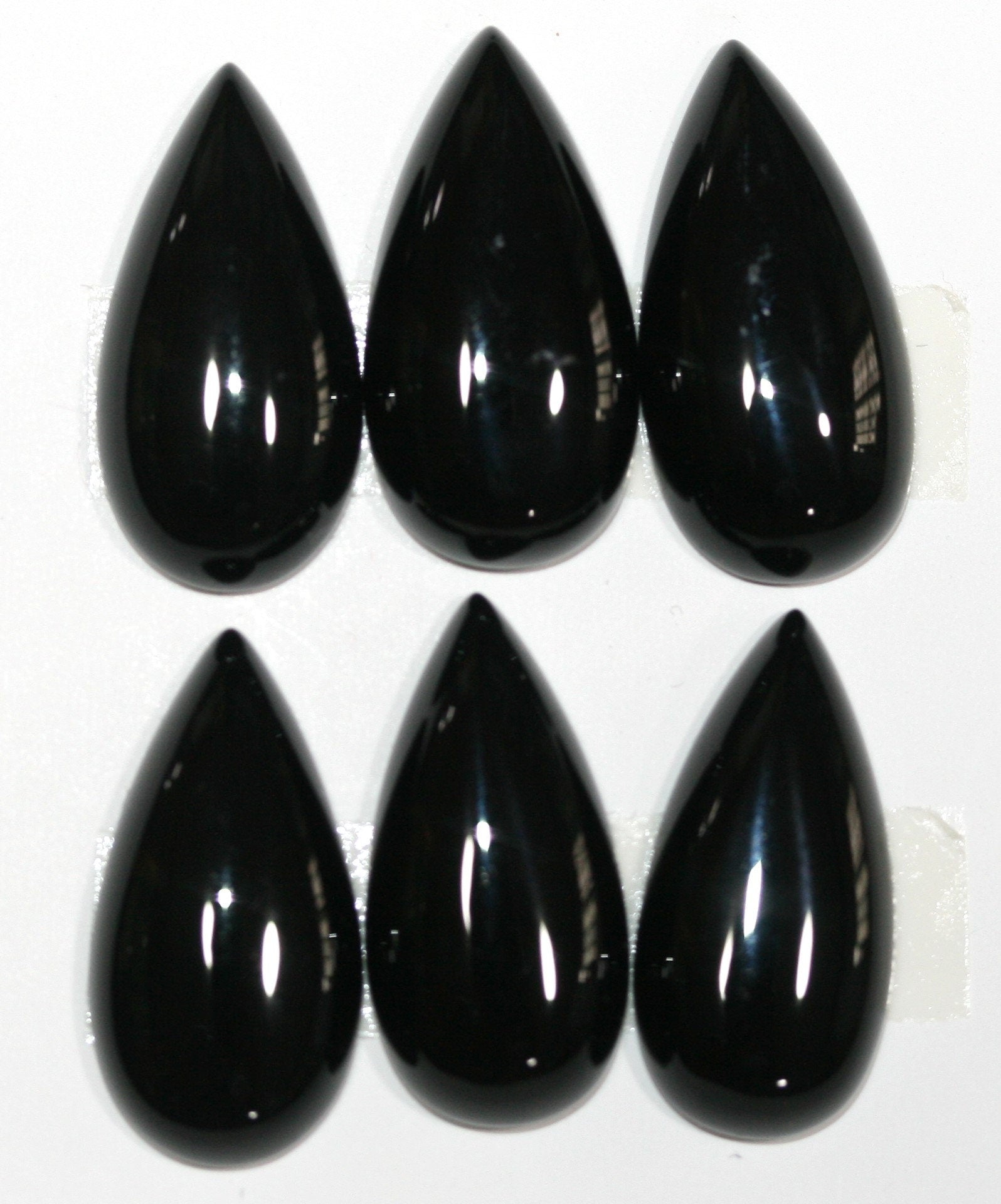 Onyx Smooth Drop Cabochon 22X11mm. (6 Pcs )