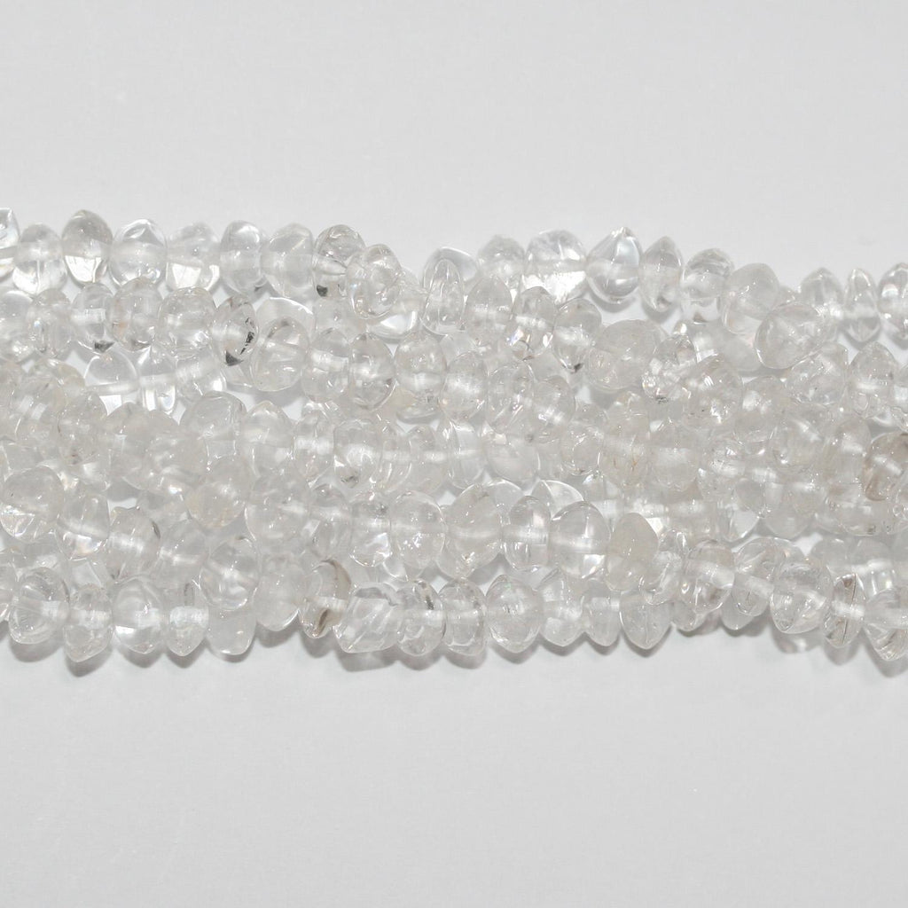 Perles rondelles lisses en cristal de roche St 14" (6 x 4 mm) - Longueur approximative : 38 cm