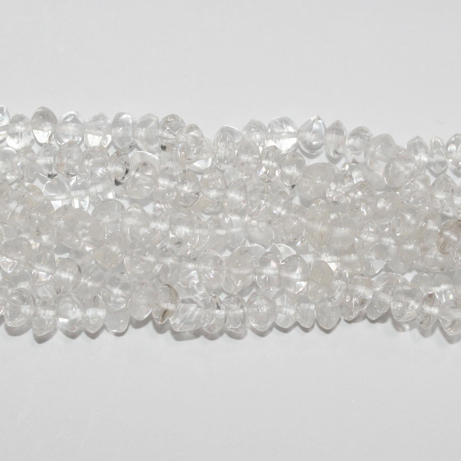 Perles rondelles lisses en cristal de roche St 14" (6 x 4 mm) - Longueur approximative : 38 cm