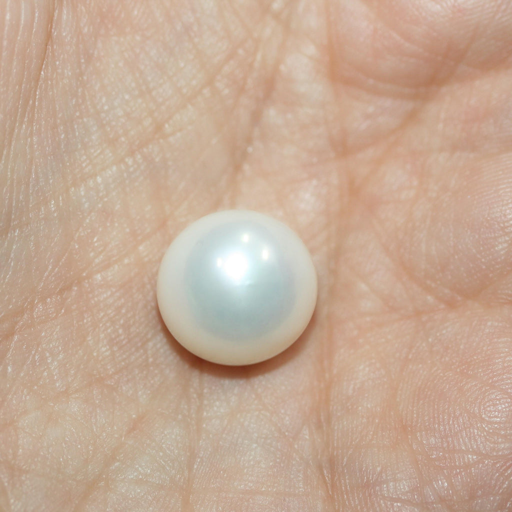 Perla de agua dulce redonda sin perforar, brillo superior AAA, 13 mm, 13,15 cts - Perla natural de brillo superior - Precio por unidad - Pendiente de perla
