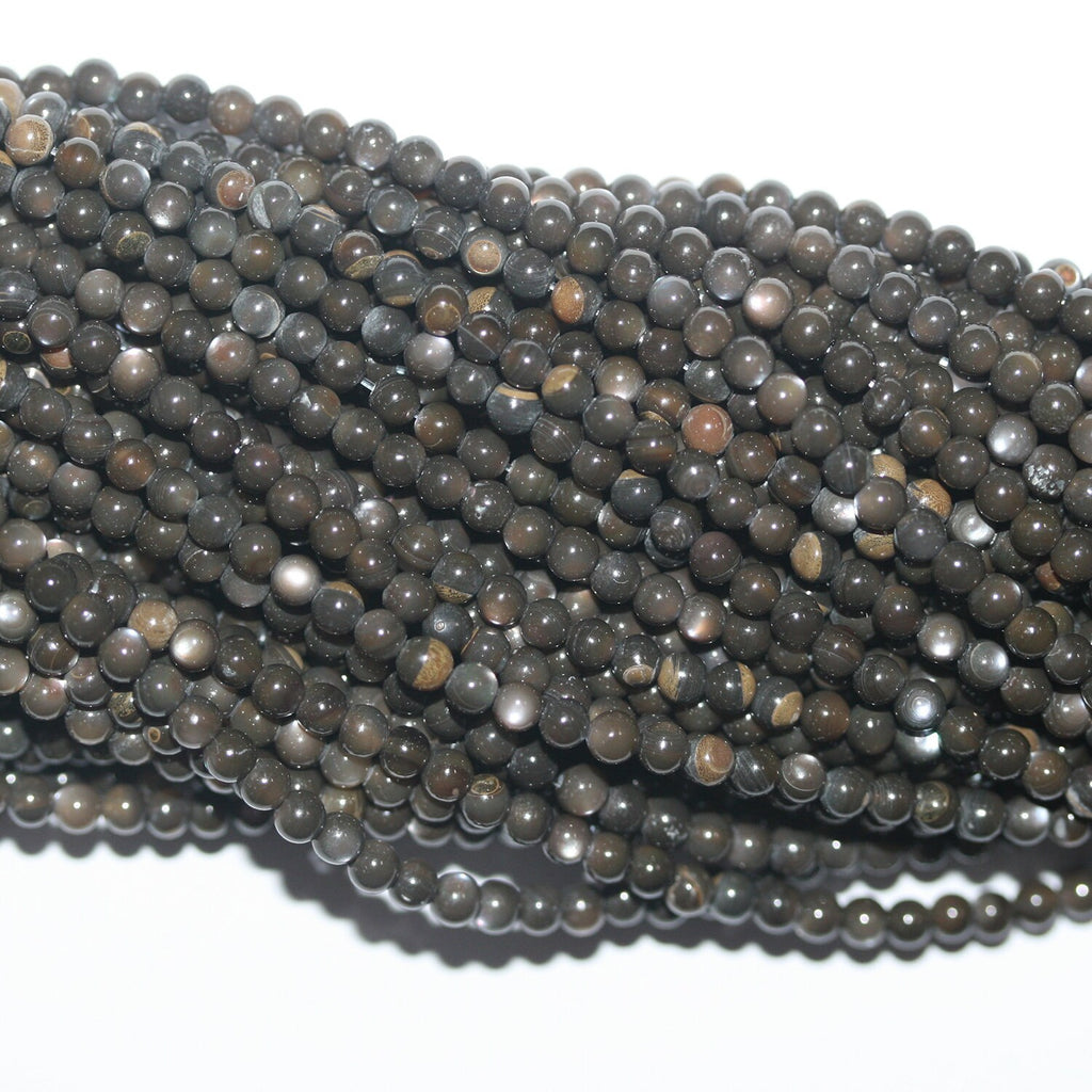 16" St MOP Cuentas Redondas Lisas 3mm.-Hilo 40cm.