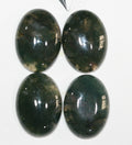 Lote de 4 cabujones ovalados de ágata musgosa de 25 x 18 mm (4 piezas).