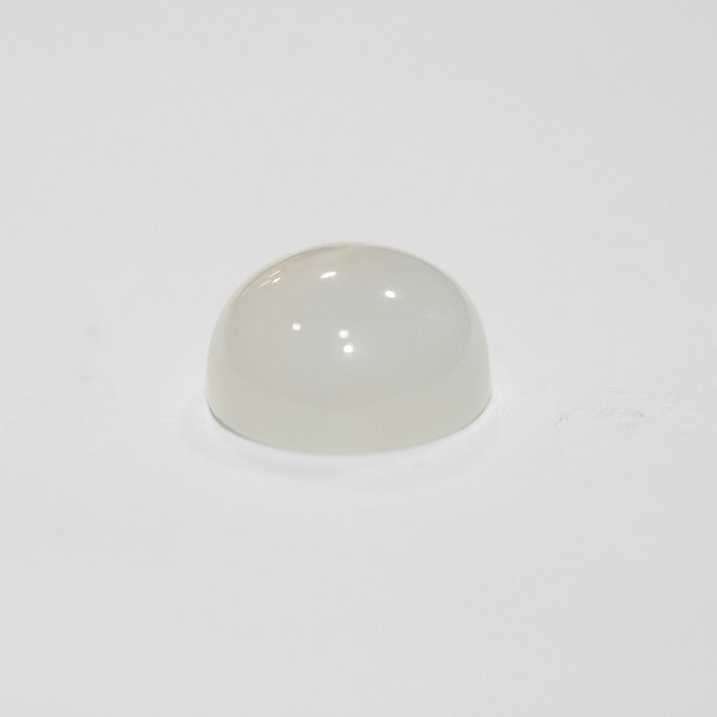 Lote de 4 cabujones redondos de piedra lunar blanca de 13 mm. (4 piezas)