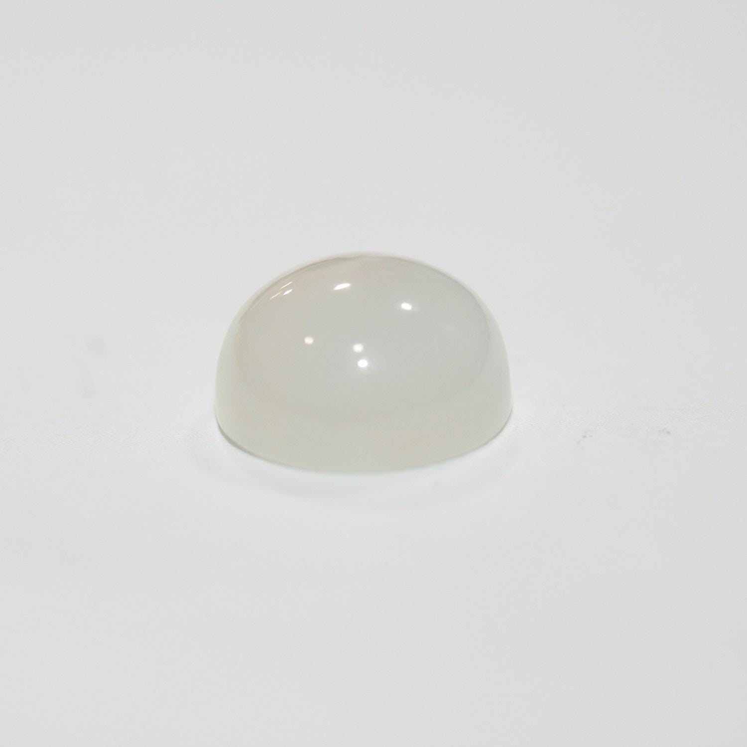 Lote de 4 cabujones redondos de piedra lunar blanca de 13 mm. (4 piezas)