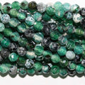 Cuentas redondas facetadas de ágata verde de 40 cm (16"), 4 mm (tira de 40 cm)