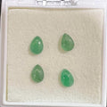 4 cabochons en forme de goutte lisse émeraude 7x5mm (4 pièces).