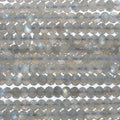 Perles rondelles à facettes en Labradorite de 15 pouces, 5 x 4 mm - Fil de 39 cm.