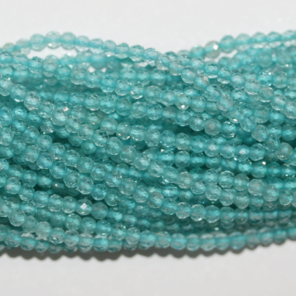 13" St  Apatite Faceted Round Beads 2.5mm.-Strand 33cm.