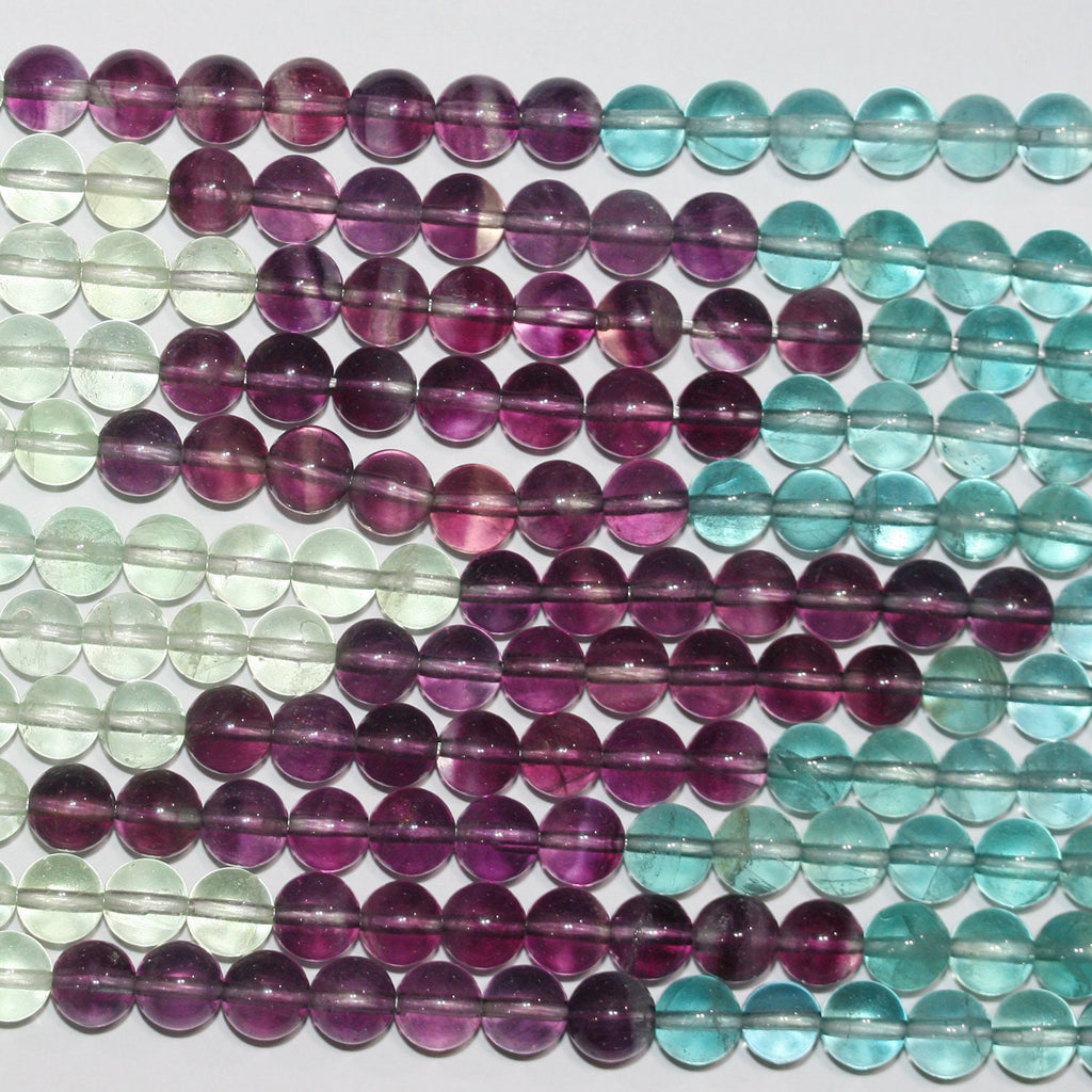 Perles rondes lisses en fluorite St, 15 pouces, 6 mm - Fil de 39 cm