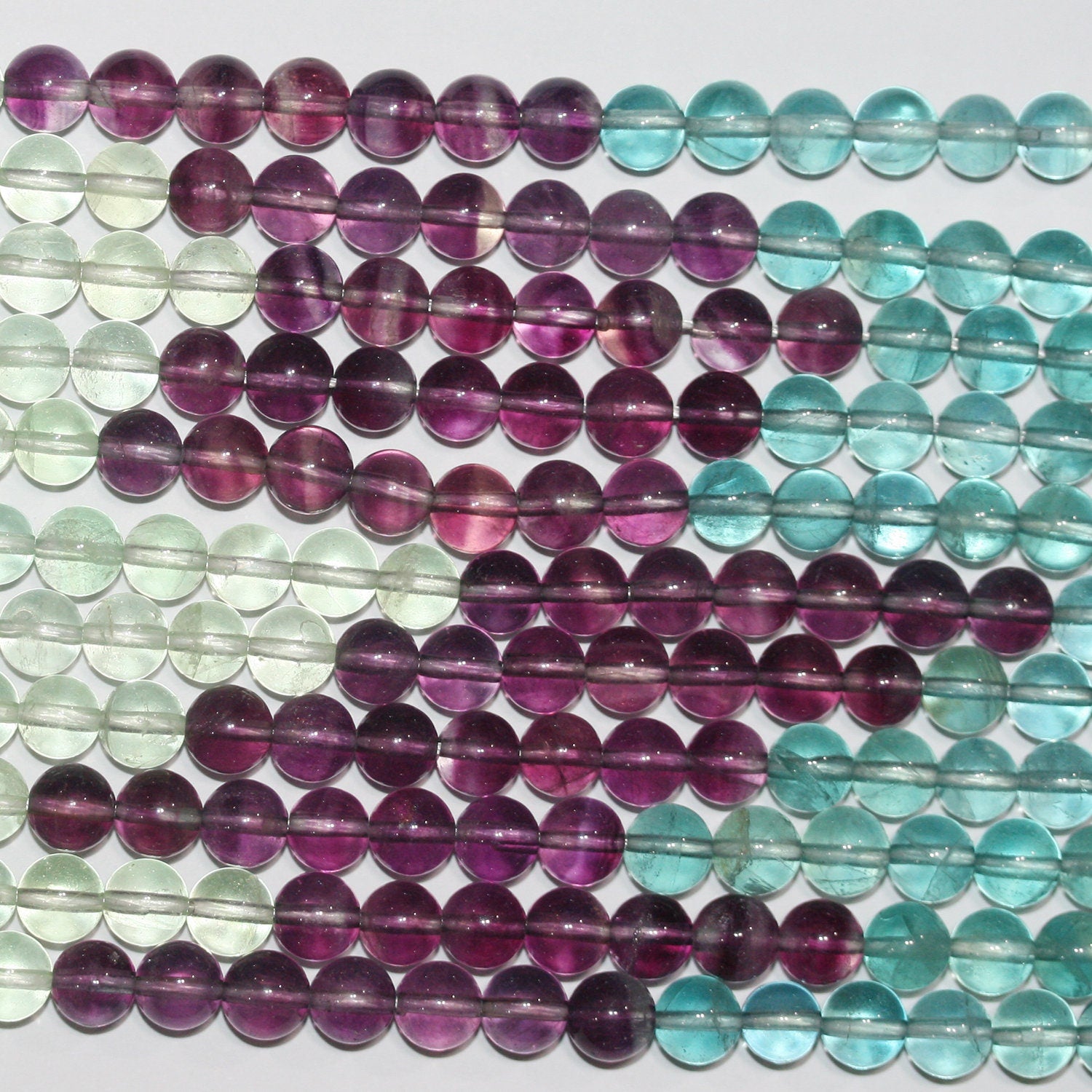 Perles rondes lisses en fluorite St, 15 pouces, 6 mm - Fil de 39 cm