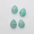 Lote de 4 cabujones de amazonita lisos de 8 x 6 mm. (4 piezas).