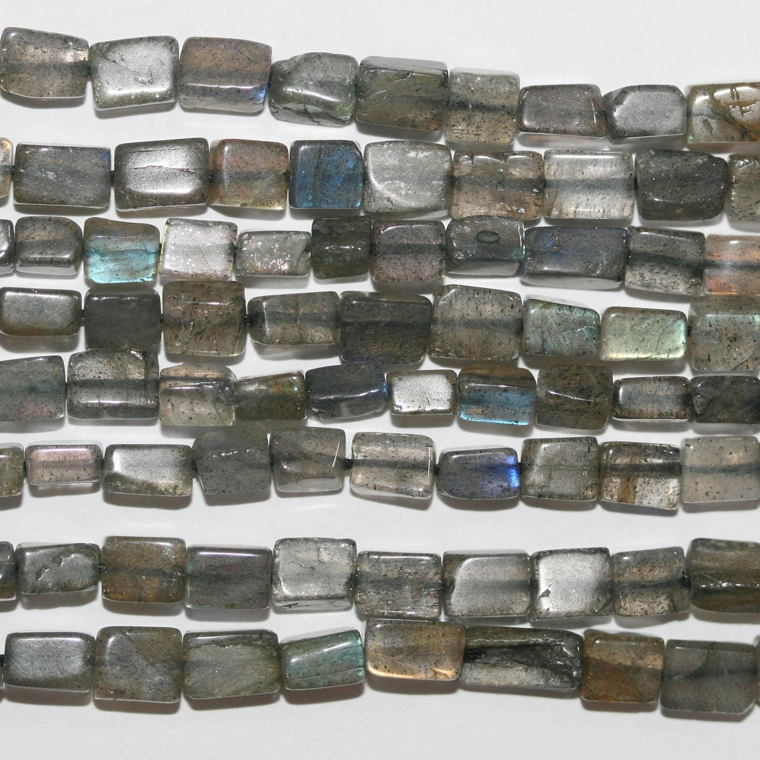 14" St Labradorite Smooth Brick Prism Beads  5x4mm.Approx.-Strand 36mm.