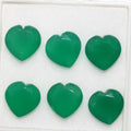 Lote de Ónix Verde Corazón Facetado de 10mm. (6 Piezas).- Piedras Preciosas al por Mayor Piedra Cortada de Máxima Calidad