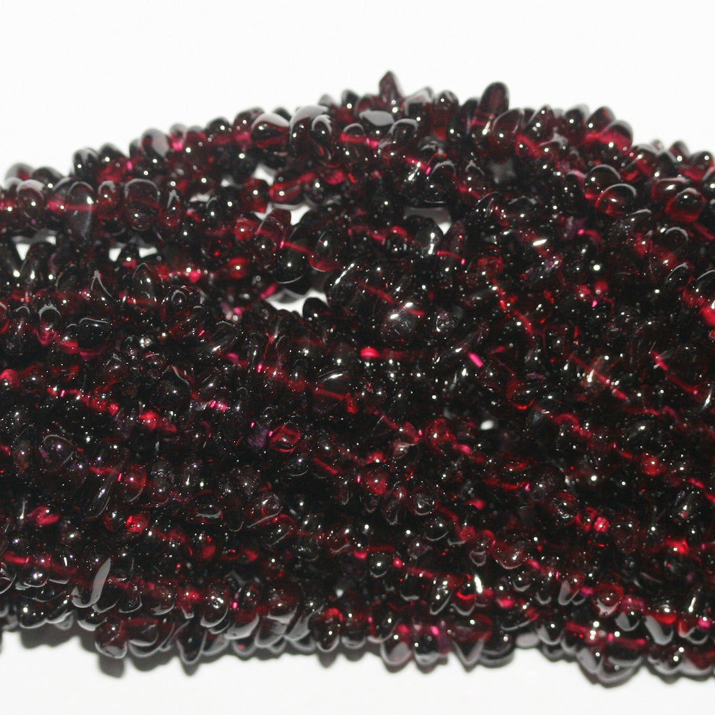 Cuentas lisas de granate de 32" (4-5 mm). Aprox. - Hilo de 80 cm.