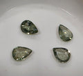 Lote de 4 piezas de zafiro verde natural en forma de pera para joyería - Piedras talladas al por mayor