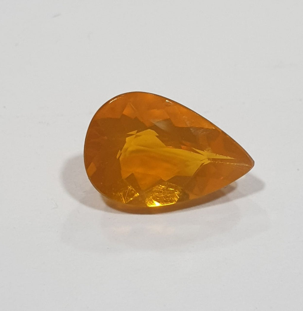 Ópalo de fuego naranja natural AAA en forma de pera, 10,7 x 7,2 x 5 mm, corte ovalado facetado, 1,4 ct - Lotes de piedras preciosas - Gema sin tratar