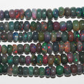 Perles rondelles lisses dégradées en opale noire d'Éthiopie, 40 cm (16 pouces), 3 x 2 à 5 x 3 mm. Fil de 40 cm (16 pouces).