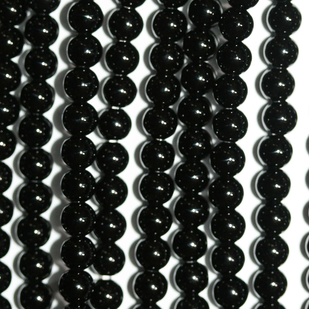 Cuentas redondas lisas de ónix de San Valentín de 4 mm (16") - Hilo de 40 cm