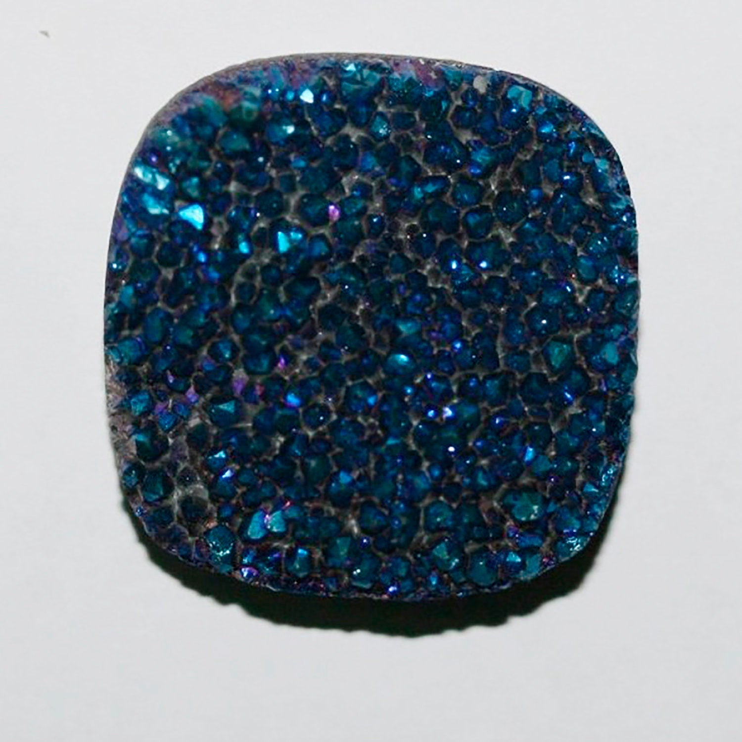 Lote de 2 cabujones cuadrados de ágata drusa azul (2 unidades) de 25 mm