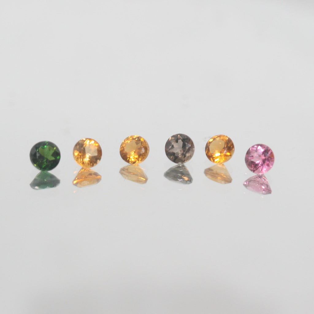 Lote de turmalina multi facetada redonda de 3 mm - Lote de piedras preciosas de 5 ct