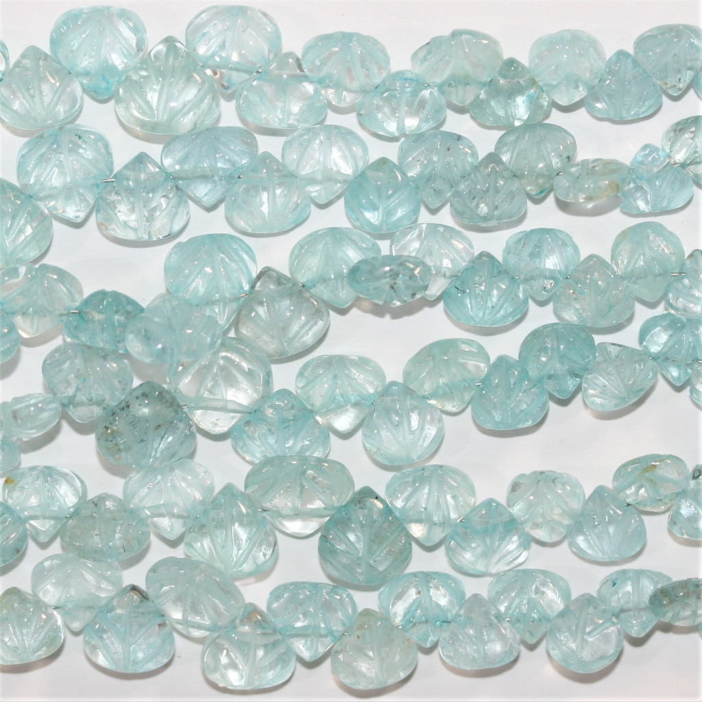 Cuentas de aguamarina talladas de 8" de Santa, 7-8 mm, tira de 20 cm.