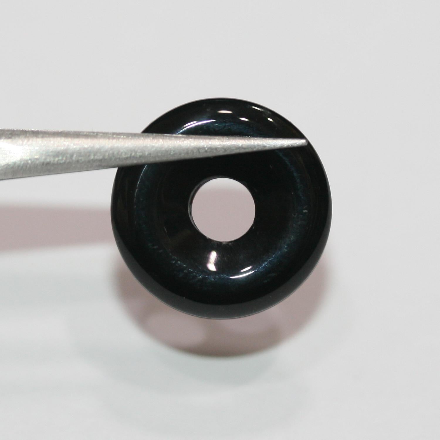 Pendentif Donuts en onyx lisse 18 mm