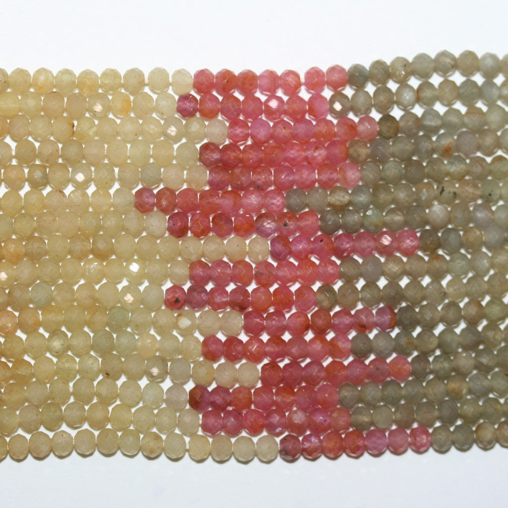 13" St Ruby-Sapphire Faceted Rondelle Beads 3x2.5mm.-Strand 33cm.