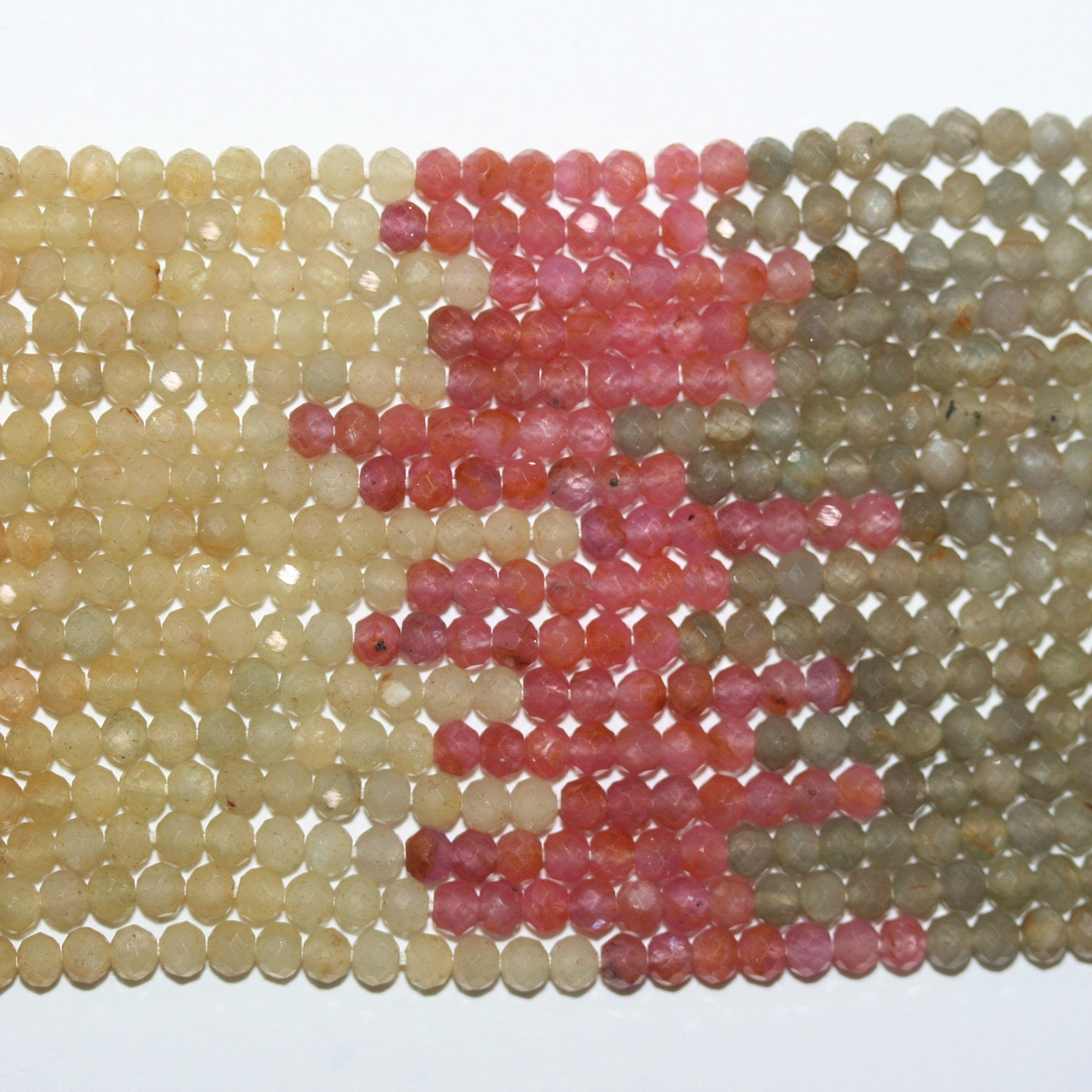 13" St Ruby-Sapphire Faceted Rondelle Beads 3x2.5mm.-Strand 33cm.
