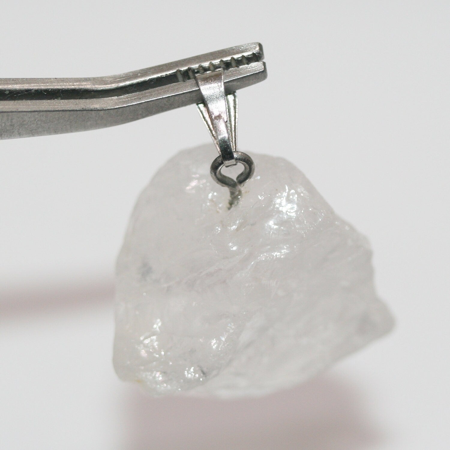 Colgante de pepita de cuarzo de cristal de roca sin pulir, 20-25 mm aprox. (1 unidad)