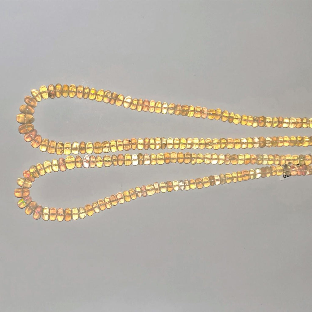 Perles rondelles lisses dégradées en opale éthiopienne St, 16 pouces (environ 42 cm), de 5 x 2 à 8 x 5 mm. Longueur du fil : 42 cm.