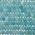 Perles rondelles à facettes en jade bleu de 40 cm (16 pouces), 8 x 5 mm, longueur 40 cm (16 pouces).