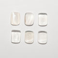Lote de 6 cabujones rectangulares de piedra lunar de 8 x 6 mm. (6 uds.)