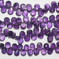 Cuentas de amatista facetadas de 8" x 12 x 9 mm (aprox.), hilo de 20 mm.