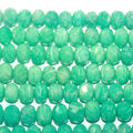 Perles rondelles à facettes en amazonite russe de 15 pouces, 9 x 7 mm - Brin de 39 cm.