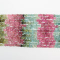 13" St Tourmaline Faceted Rondelle Beads 3x2mm.-Strand 33cm.