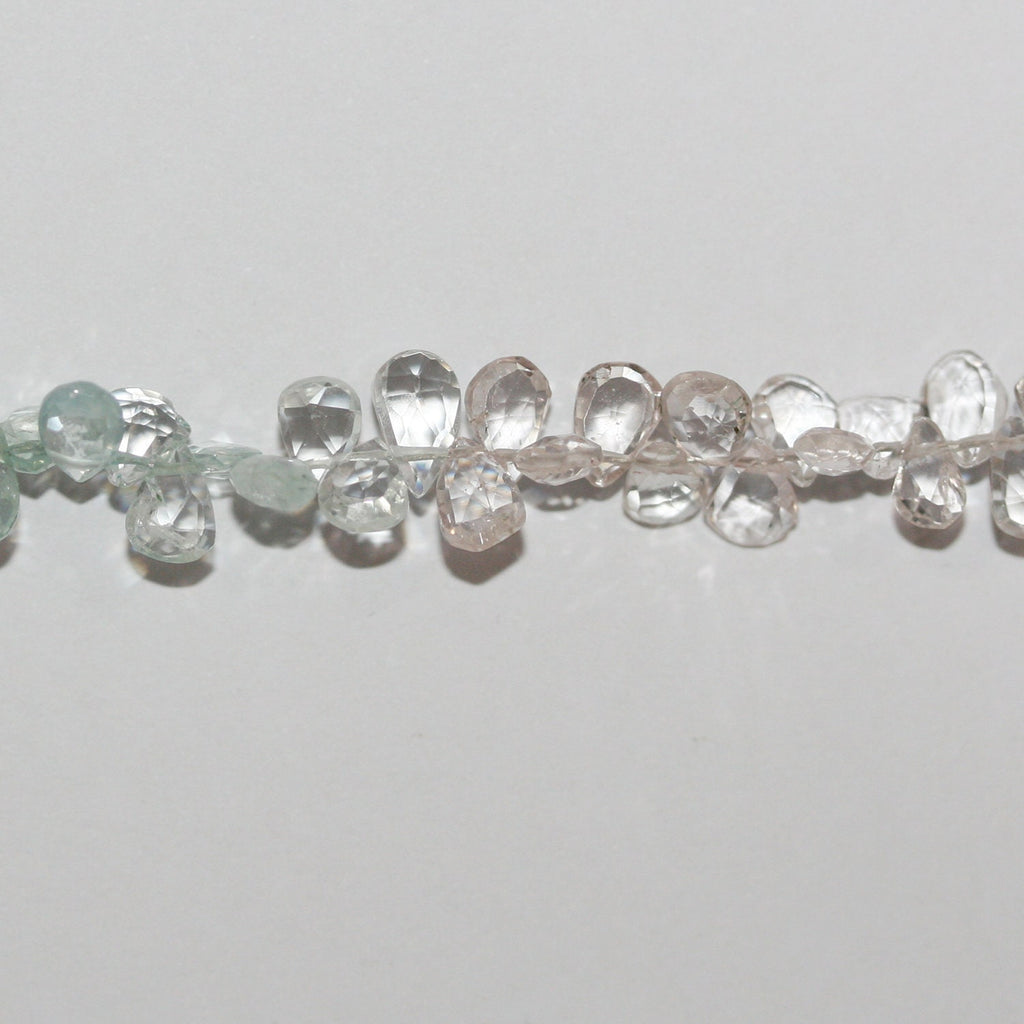 Perles en multibéryl facettées de 23 cm (9 pouces), 6 x 4 mm environ - Longueur du fil : 22 cm