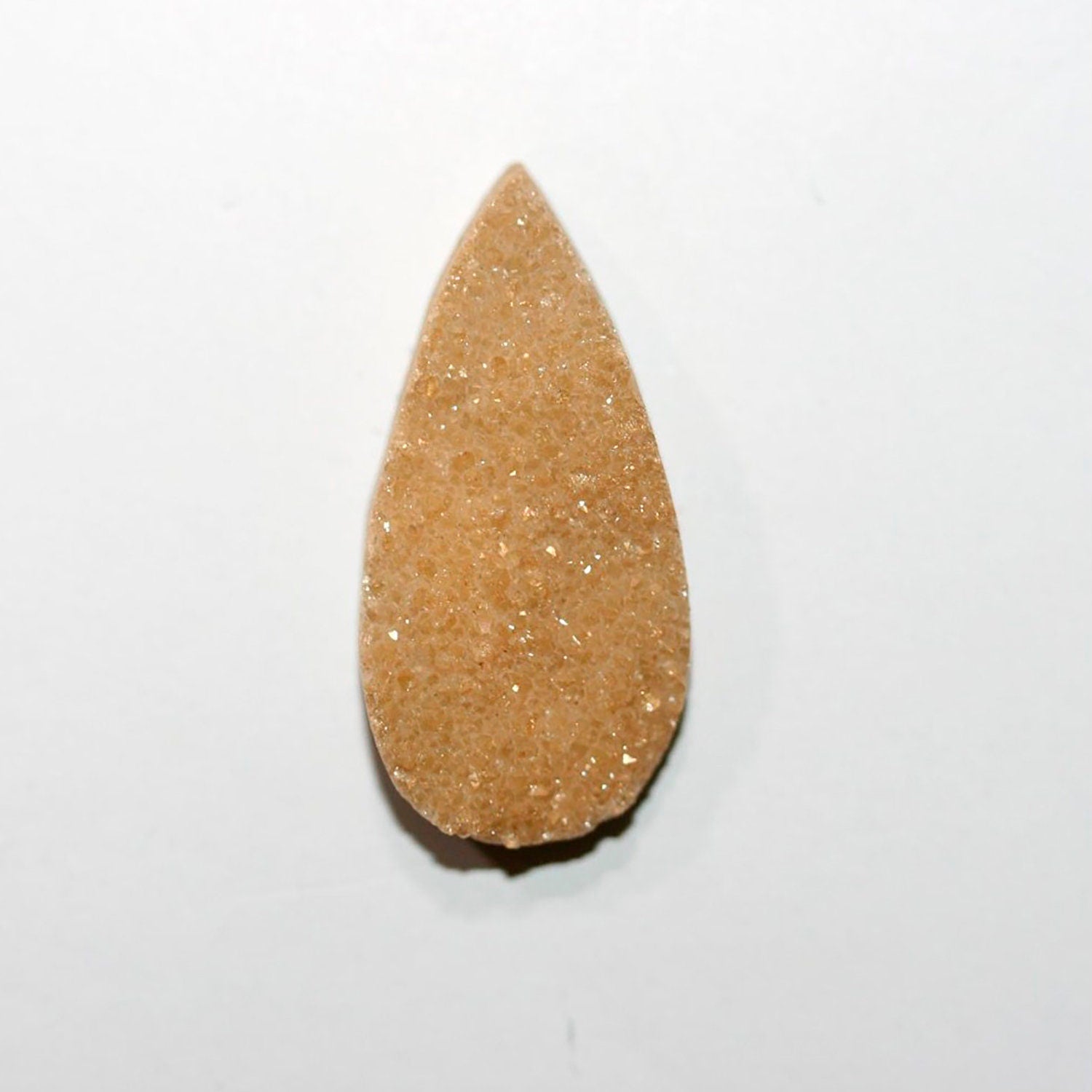 Lote de 2 cabujones de ágata drusa amarilla en forma de gota, 30 x 15 mm. (2 uds.)