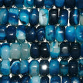 Perles rondelles à facettes en agate bleue St 15" 15x9mm.-Rig 38cm.