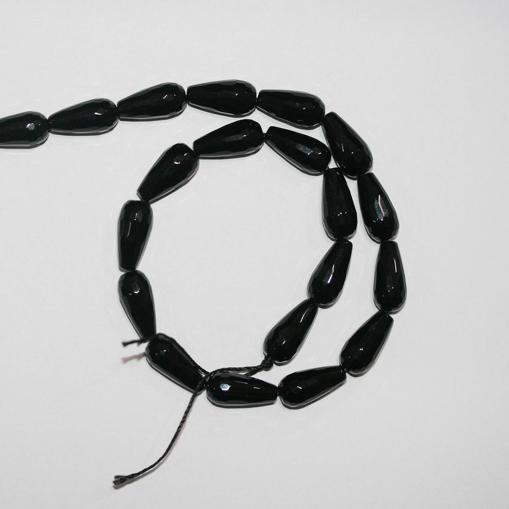 Cuentas de ónix facetado de 7" de St., 16 x 8 mm, hilo de 19 cm.