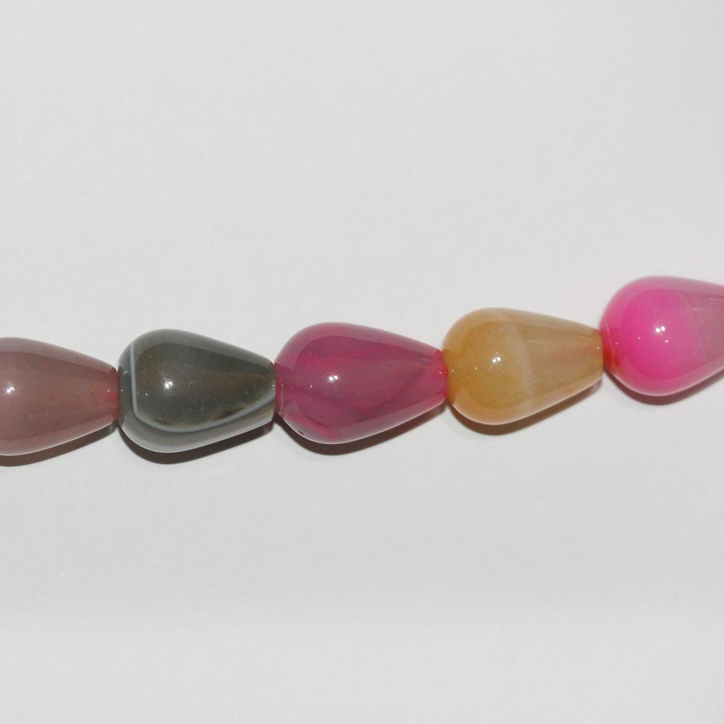 Cuentas lisas de ágata multicolor de 16" (18 x 13 mm) - Hilo de 40 cm