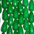 Cuentas de jade verde facetadas de 16" (25 x 13 mm) - Hilo de 40 cm